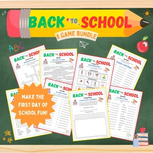 Back to School Games Bundle | Classroom Icebreaker Pack | First Day of School Activities | Printable Puzzles and Games for Kids