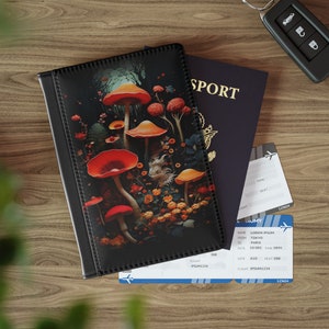 Cubierta linda del pasaporte de la seta de la medianoche, cartera del pasaporte de la seta, estuche del pasaporte de la muchacha gótica para los viajes elegantes, regalos góticos