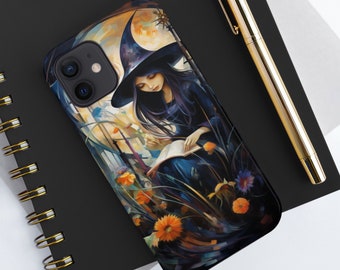 Witchy Floral iPhone Case, Witch iPhone Case, Cute iPhone Tough Case for iPhone 7+ with Polycarbonate Shell and Rubber Liner