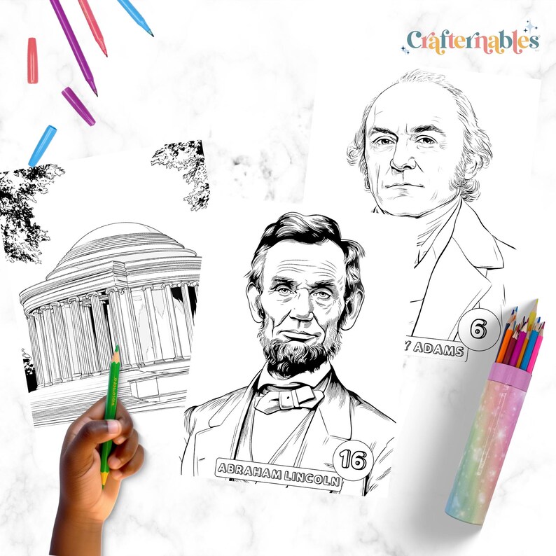 U.S. Presidents Coloring Pages | Printable American History Art for ...