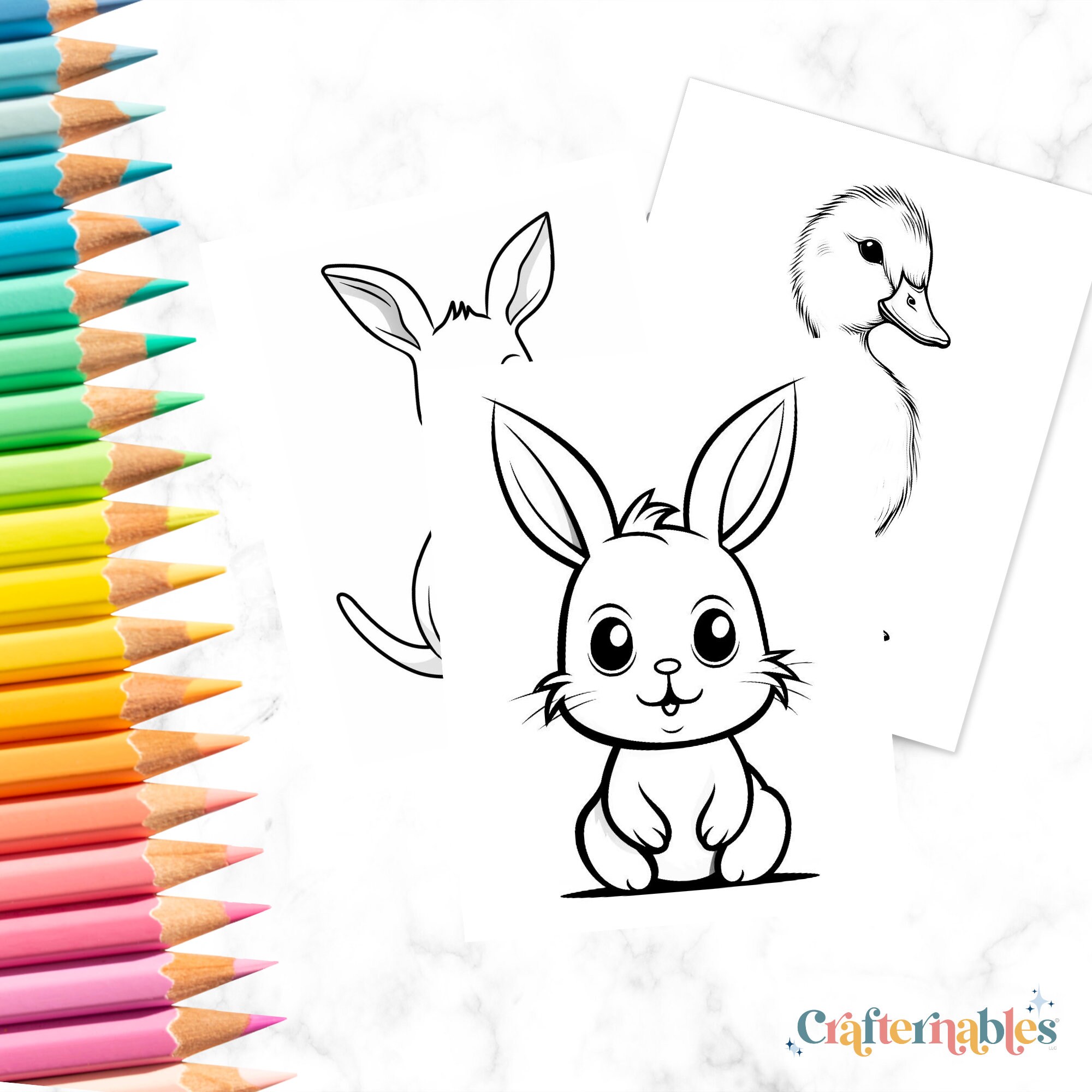 Baby Animals Coloring Pages – Kids Printable Wildlife Set (digital PDF ...