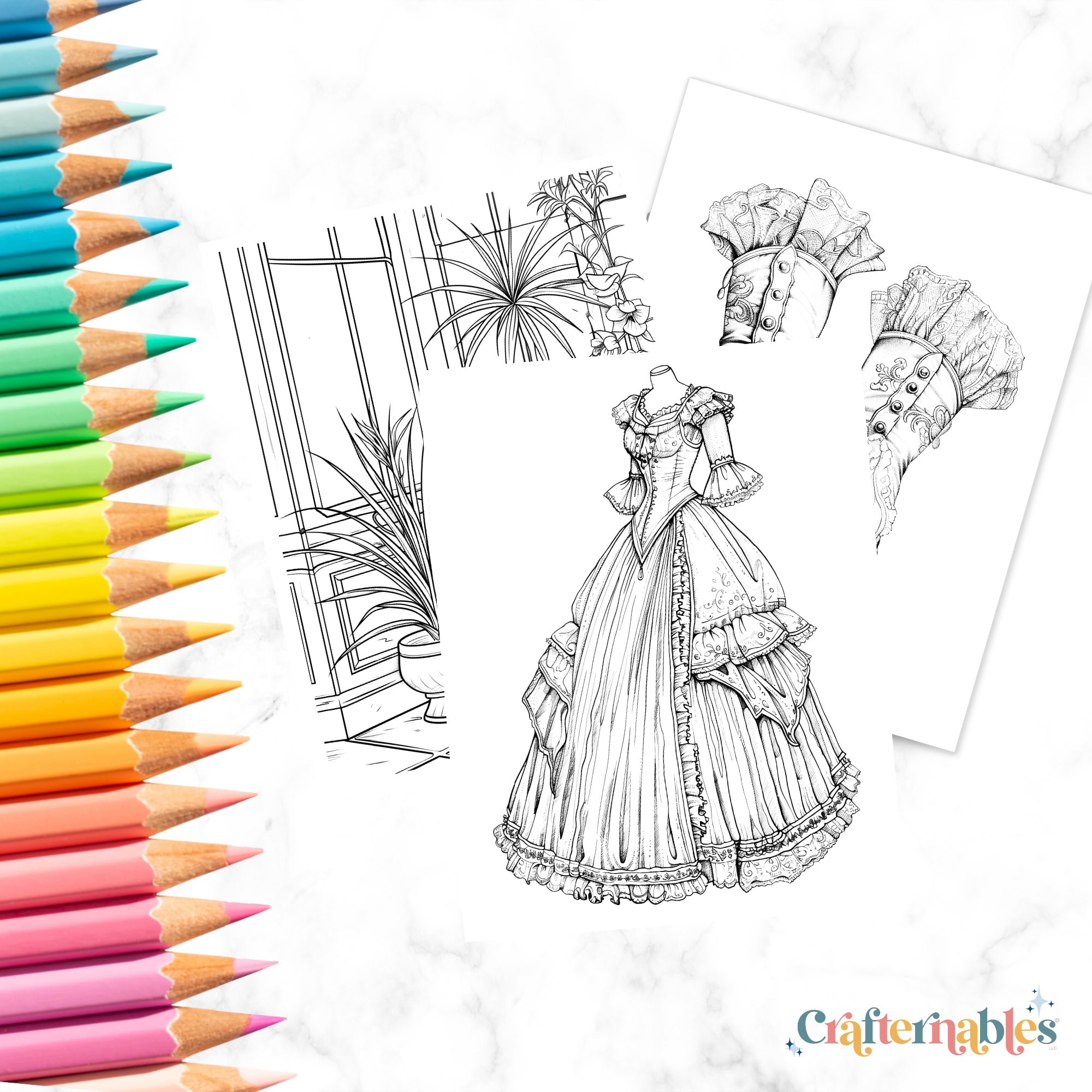 Regency Coloring Patterns Regency Era Coloring Pages – 87 Printable Designs (PDF Download) - Etsy