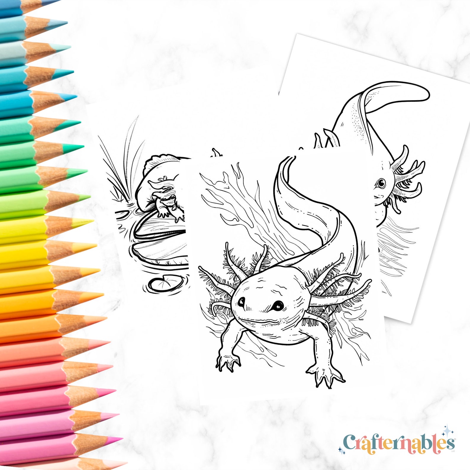 Axolotl Coloring Pages for Kids: 13 Educational Activity Sheets ...