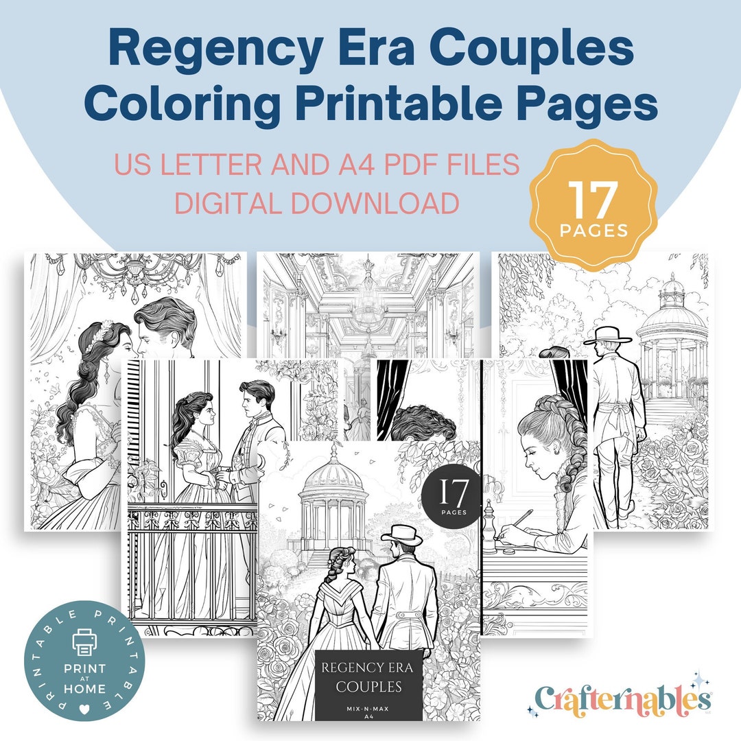 Regency Coloring Patterns Regency Era Coloring Pages – 17 Luxury Love Story Illustrations (PDF ...