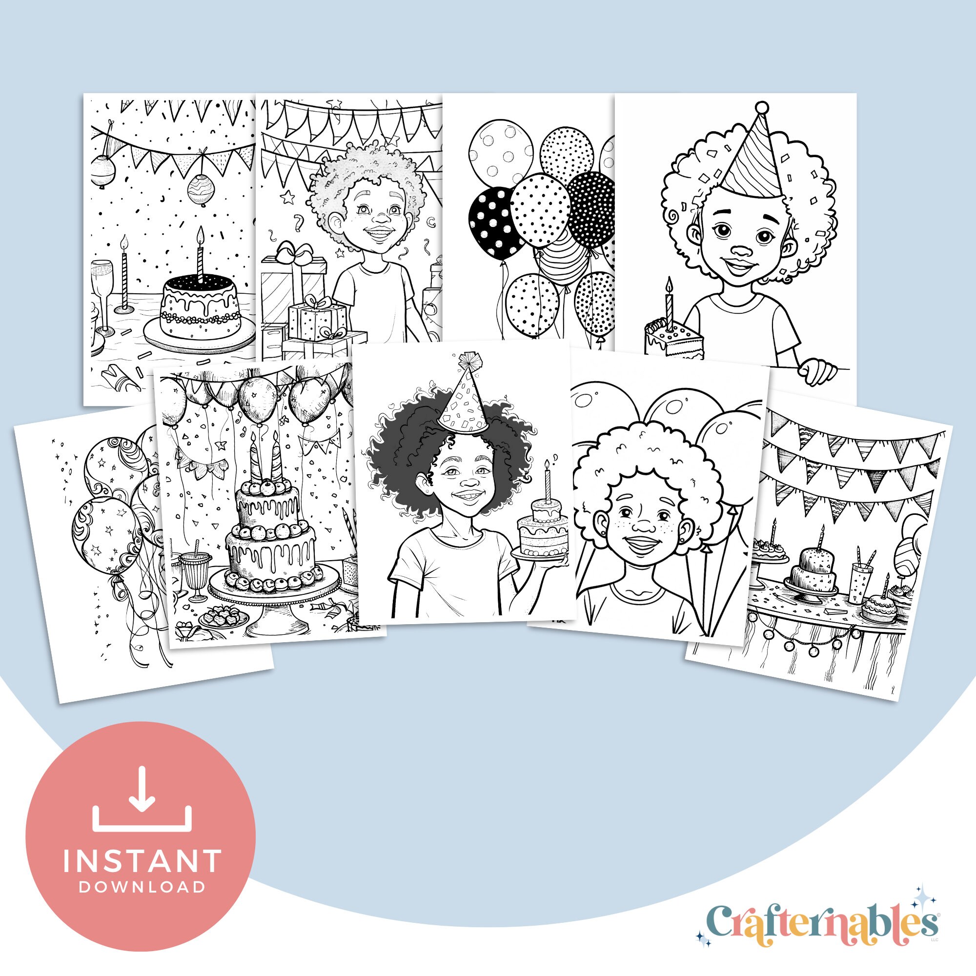 35 African American Birthday Coloring Pages for Kids Activity Sheets