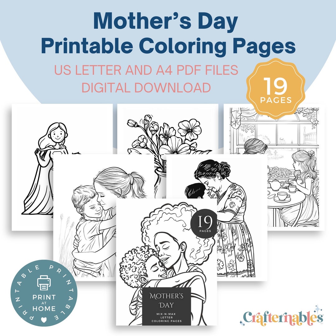 Mother's Day Coloring Pages - Instant Download PDF for Loving ...
