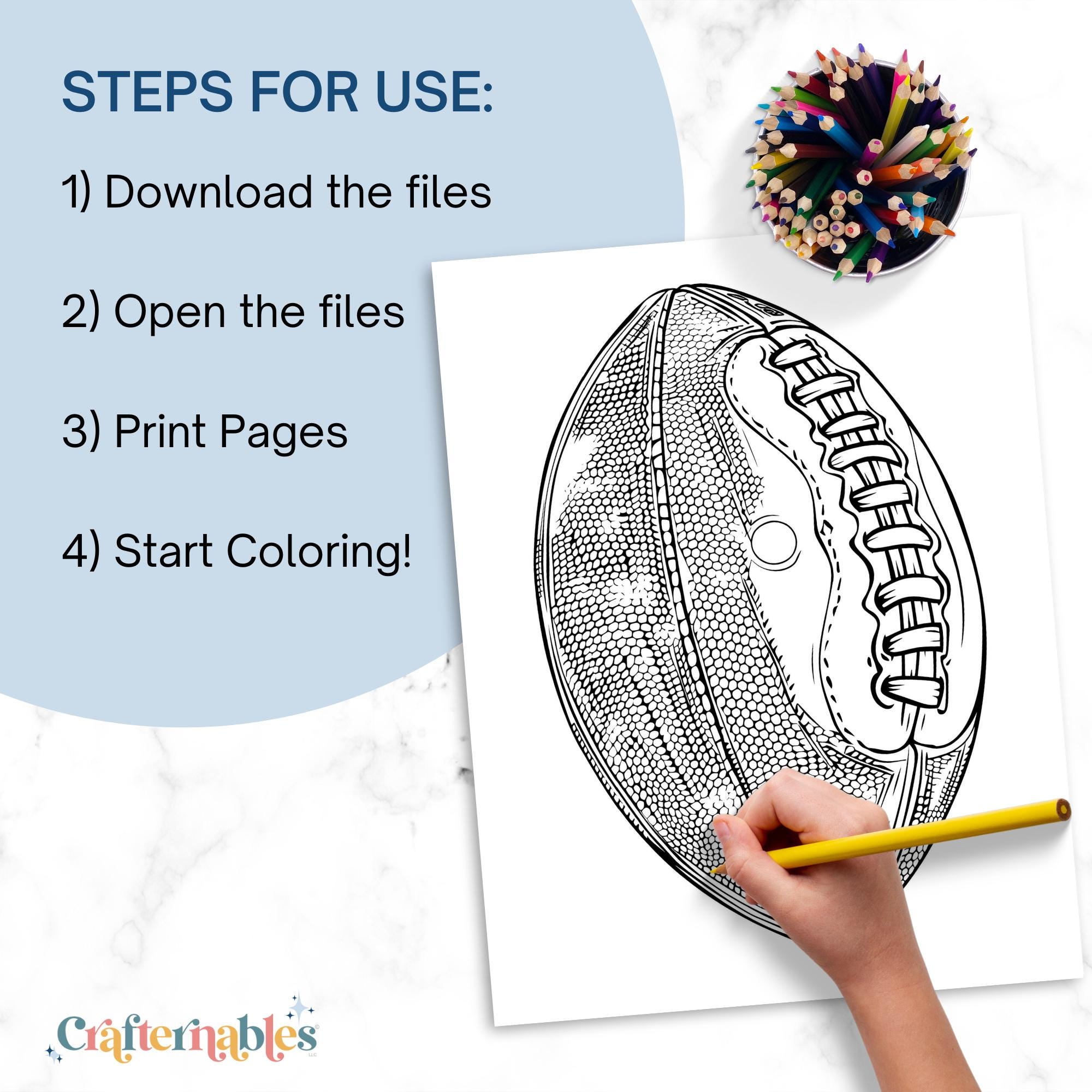 Football Coloring Pages: 25 Printable Activity Sheets (PDF Download) - Etsy