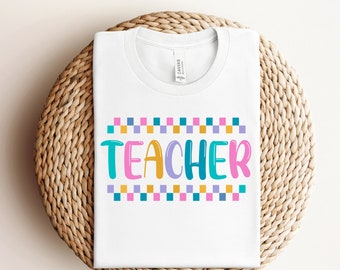 Checkered Teacher Tee Digital Download