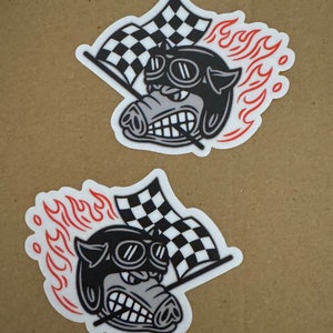 Fast Johnnie Hog stickers on transparent background Both sides CVO