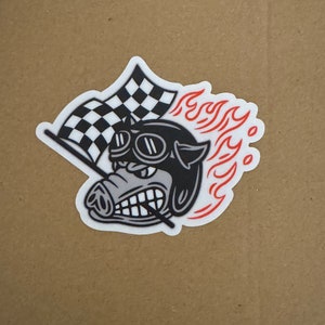 Fast Johnnie Hog stickers on transparent background Left side CVO