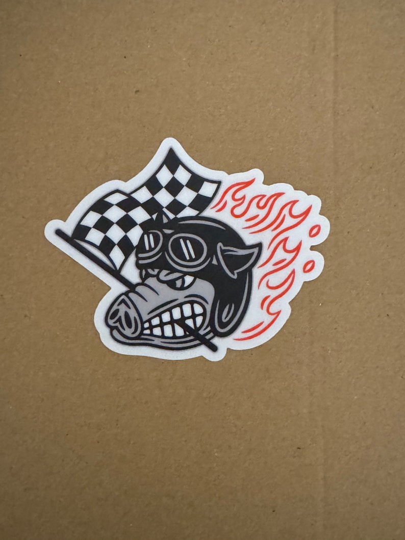 Fast Johnnie Hog stickers on transparent background Left side CVO