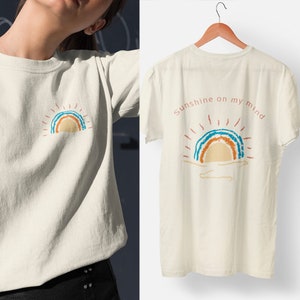 Retro Sunshine On My Mind T-Shirt - Beach Shirt - Lounge Tee Hippy Hippie Boho Summer Tshirt Lake Shirt - Weekend Comfy T Sun Tropical