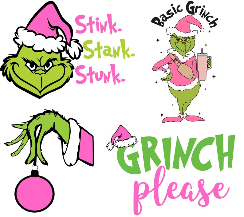 The Grinch PNG Digital Download Bundle Four 4 Files of the Grinch Merry Grinchmas Etsy