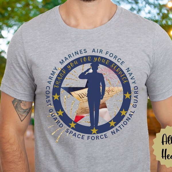 Memorial Day shirt, patriotic Thank you, Army Navy Marines Coast Guard Space Force National guard, Service Branches, Jersey Short Sleeve Tee