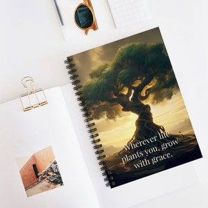 Tree of Life, Inspirational art, Spiral Notebook - Ruled Line, journal, gift, tree sunset journal, sunrise notebook, poetry notebook,