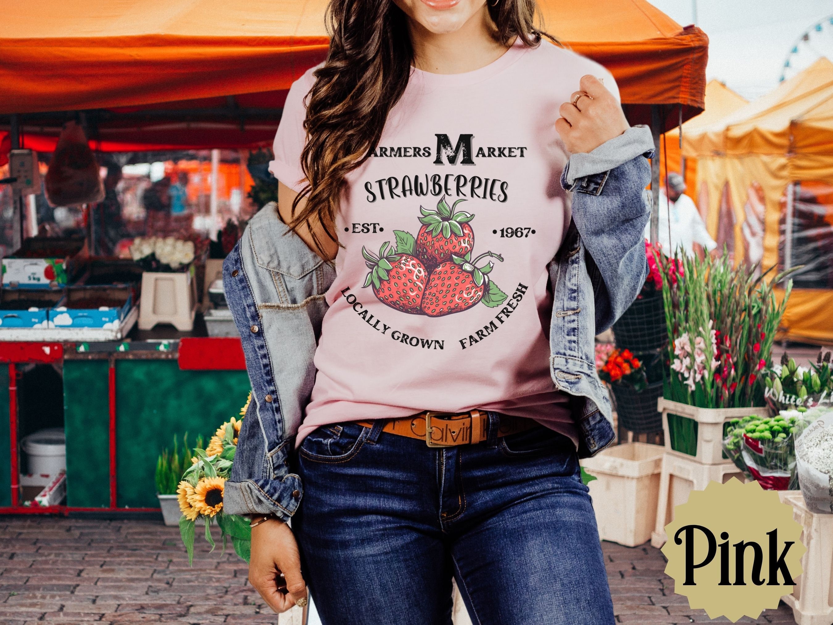Farmers Market Strawberries Tee Shirt,plus Sizes,vintage Style