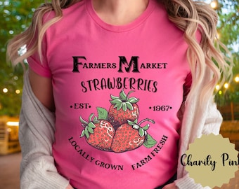 Farmers Market Strawberries Tee Shirt,plus Sizes,vintage