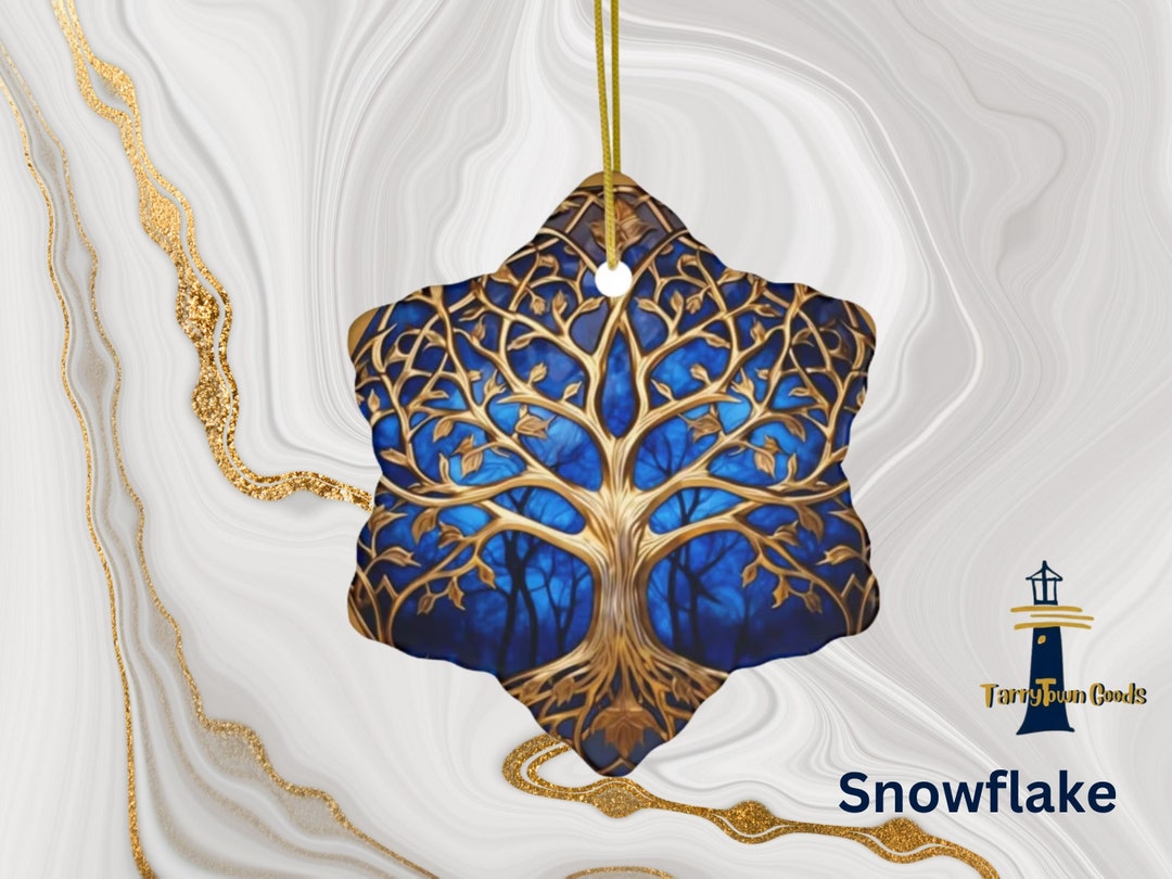 Keepsake Ornament Tree of Life,on a Hanging Ceramic Ornament. Christmas
