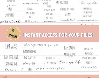 Motivations-Svg-Bundle, Positiv-Zitat-Svg, Affirmations-Svg, Süße Inspirierendes-Svg, Sprichwort-Svg, Png-Dateien, Lustige Zitate Schnittdateien