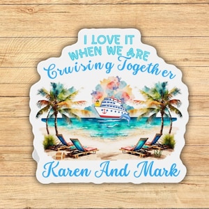 Personalized Cruise Door Magnets, I Love It When We&#39;re Cruisin Together Cruise Cabin Stateroom Door Decoration, Custom Name Cruise Magnets