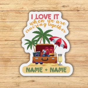 Personalized Cruise Door Magnets, I Love It When We&#39;re Cruisin Together Cruise Cabin Stateroom Door Decoration, Custom Name Cruise Magnets