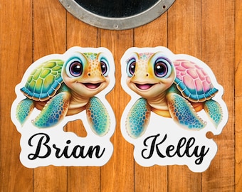 Custom Name Sea Turtle Cruise Door Decoration Magnet Sign,Cruise Door Magnets,Custom Cruise Door Decorations, Custom Turtle with Name