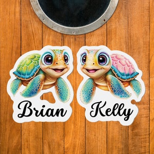 Custom Name Sea Turtle Cruise Door Magnet Sign