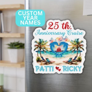 Imán de puerta de crucero de aniversario personalizado: decoración de vinilo para cruceros