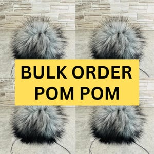Bulk Gray Faux Fur Pompom: Luxury Hat Pom (6 inch)
