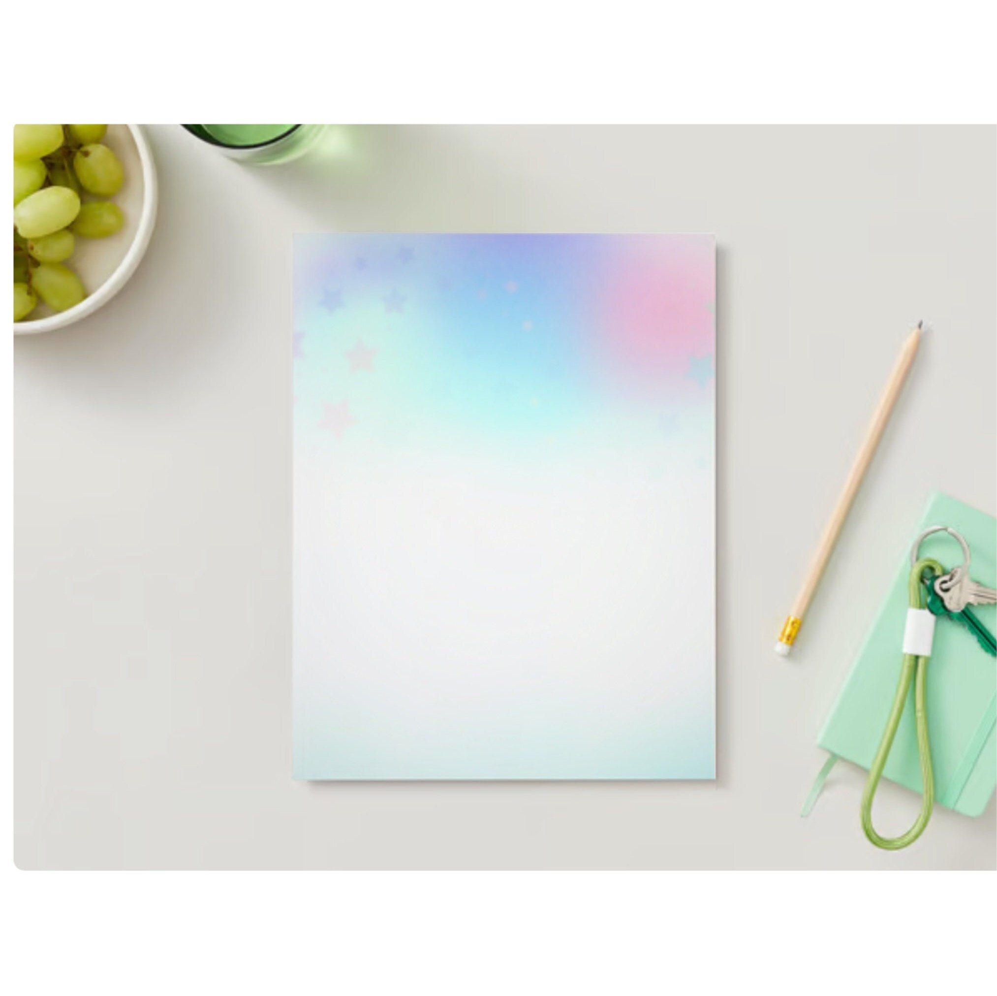 Starry Night Theme Stationary Set, With Lines, Without Lines, Digital Pdf, Letter Size ...