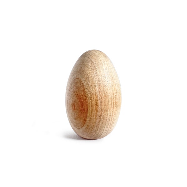 Set of 10 Solid Maple Wood Eggs - Craft Ready, Ideal for Pretend Play - Hand-Turned in the USA