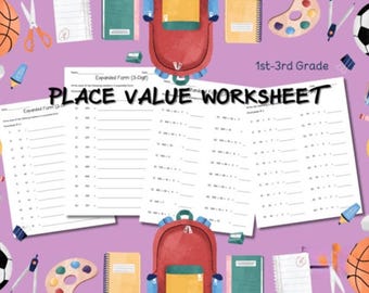 Place Value Worksheets for 2-Digit and 3-Digit Numbers | Printable PDF
