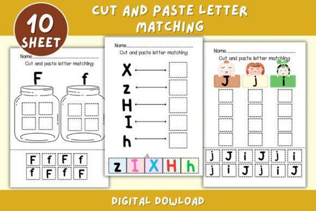 Cut and Paste Letter Matching Worksheet | Alphabet Recognition Activity ...