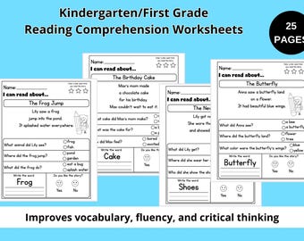 Reading Worksheets for Kids – 25 Engaging PDF Pages | Homeschool & Classroom Resource