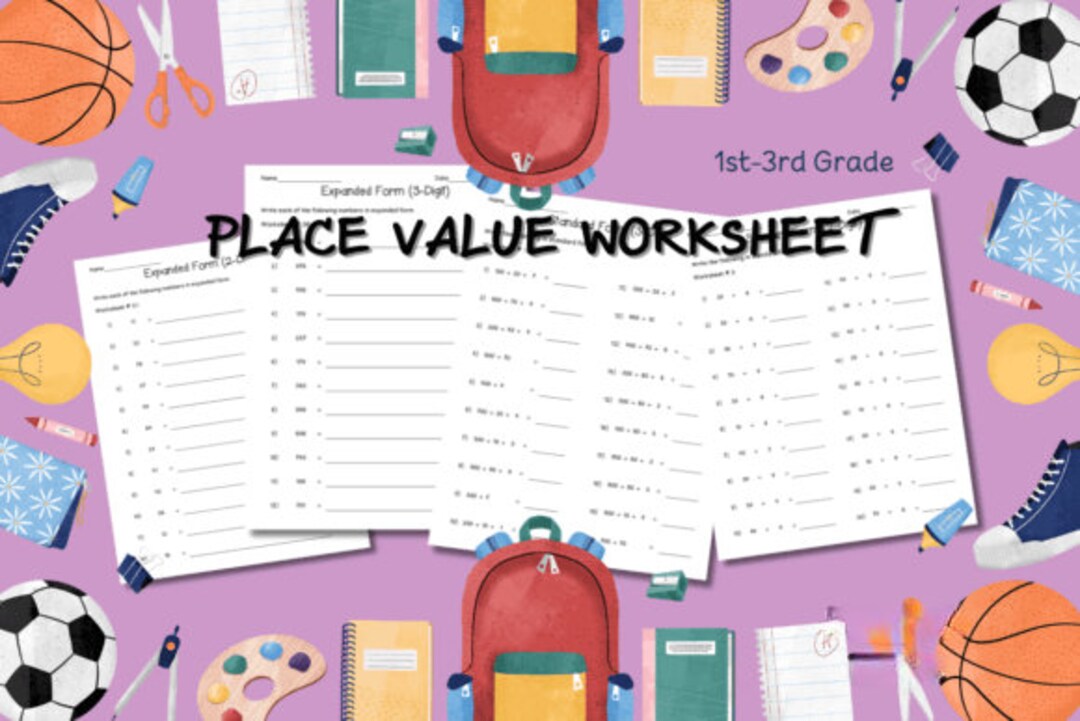 Place Value Expanded Form Worksheets | Printable - Etsy