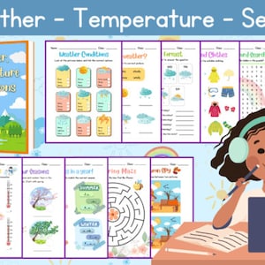 Learning Weather, Temperature, Seasons Worksheets | Printable
