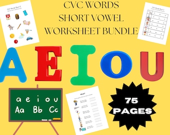 Fichas de ejercicios de vocales para primer grado / Actividades con palabras CVC para desarrollar las habilidades de lectoescritura