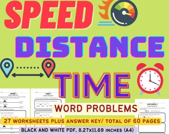 4th Grade, 5th Grade Speed, Distance, Time Word Problems Worksheets | Printable