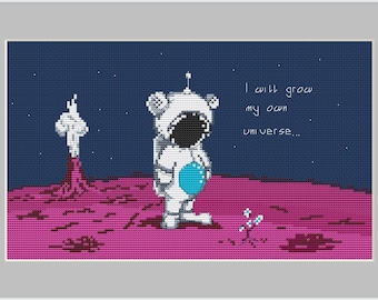 I Will Grow My Own Universe Cross Stitch Pattern, Cosmic Dreams, Universe Cross Stitch Pattern