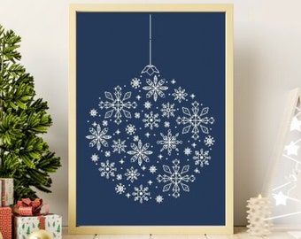Christmas Ball Cross Stitch Pattern, Instant Download, Beginner-Friendly Design