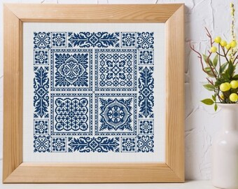 Vintage Style Cross Stitch Sampler: Classic Design for Nostalgic Stitching