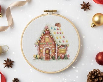 Christmas Gingerbread House Cross Stitch Pattern