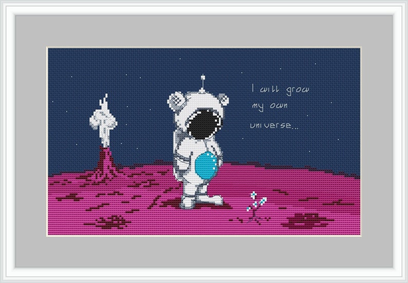 I Will Grow My Own Universe Cross Stitch Pattern, Cosmic Dreams, Universe Cross Stitch Pattern image 1