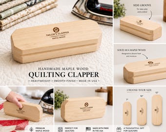 Heavyweight Quilting Clapper | Handmade Maple Wood Tailor’s Clapper | Quilting & Sewing Pressing Tool | Personalized Gift