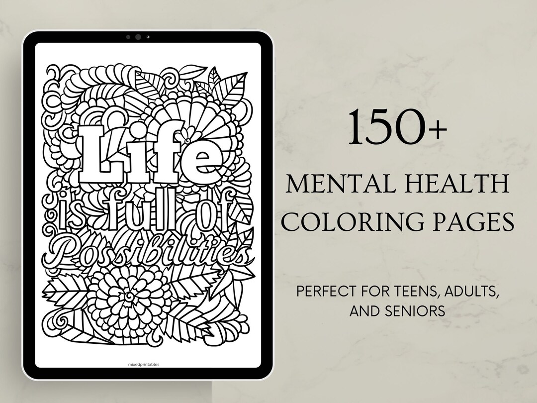 150 Adult and Teens Coloring Pages Mental Health and Relaxation ...
