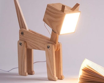 Dimmable Touch Nightstand Light for Living Room, Unique Cute Design Dog Lamp For Kids Room, Office, Farmhouse