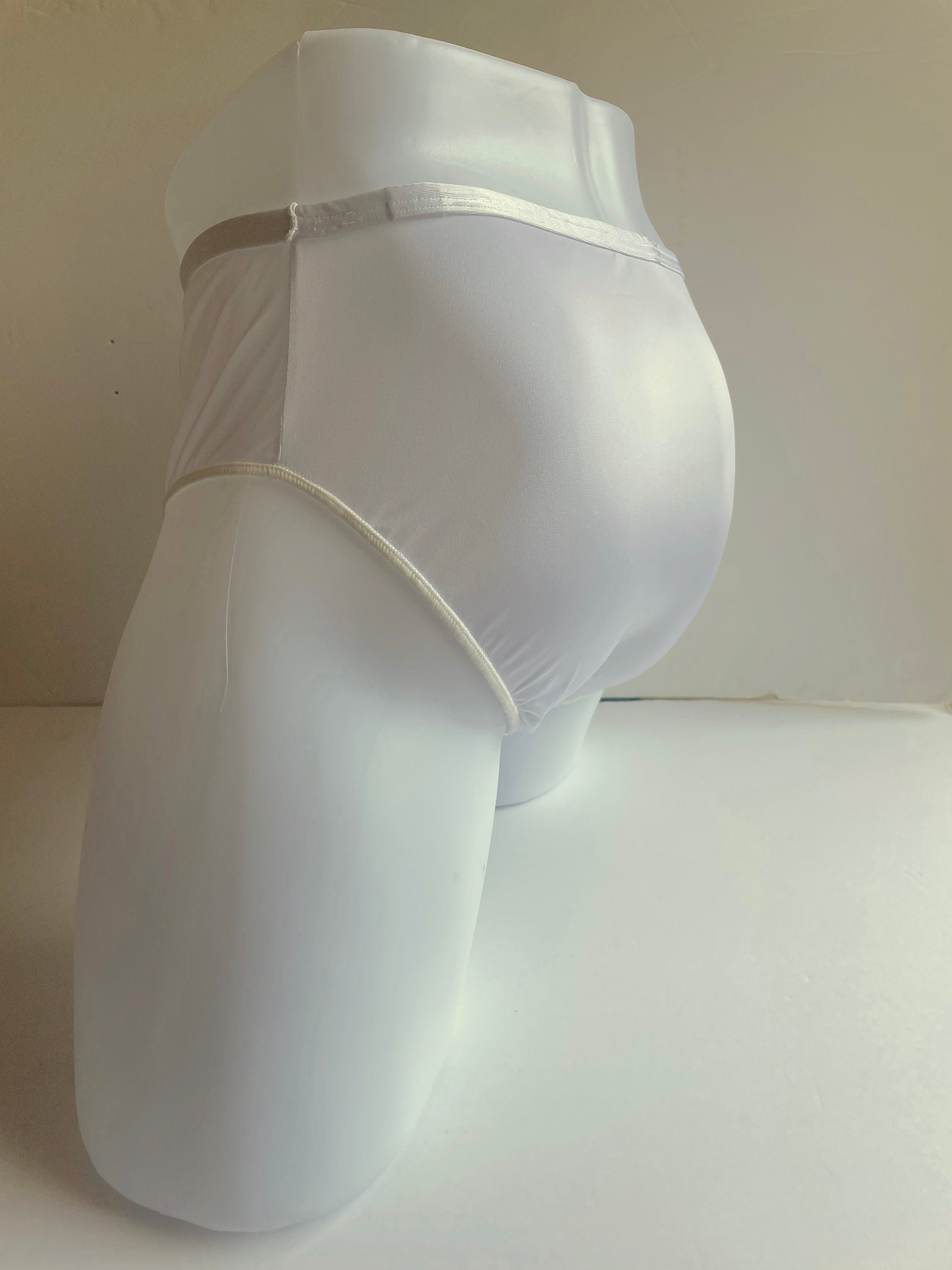 Men's White Nylon Brief - Etsy