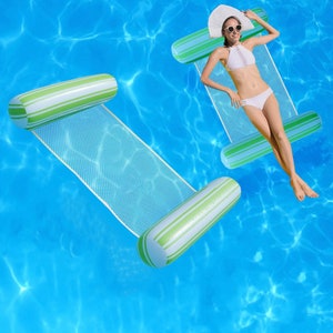 Glowlylite Water Swimming Pool Floats - Lounger Hammock Floating Mat (4 in 1) - Multi-Purpose & for Vacation Pools Lake Beach-Inflatable