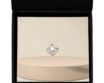 Rose gold love knot pendant