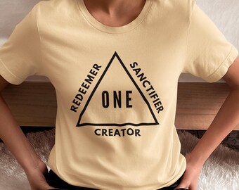 Holy Trinity T-Shirt | Creator | Redeemer | Sanctifier | Catholic | Gift | Men | Women | Youth | Evangelise | one God | RCIA | Theology